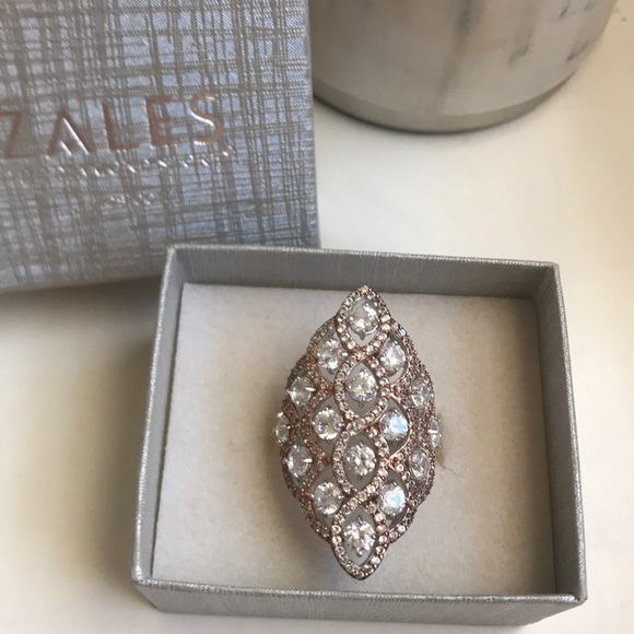 Zales Jewelry - 💍Zales White Sapphire Lattice Ring Silver 18KGP